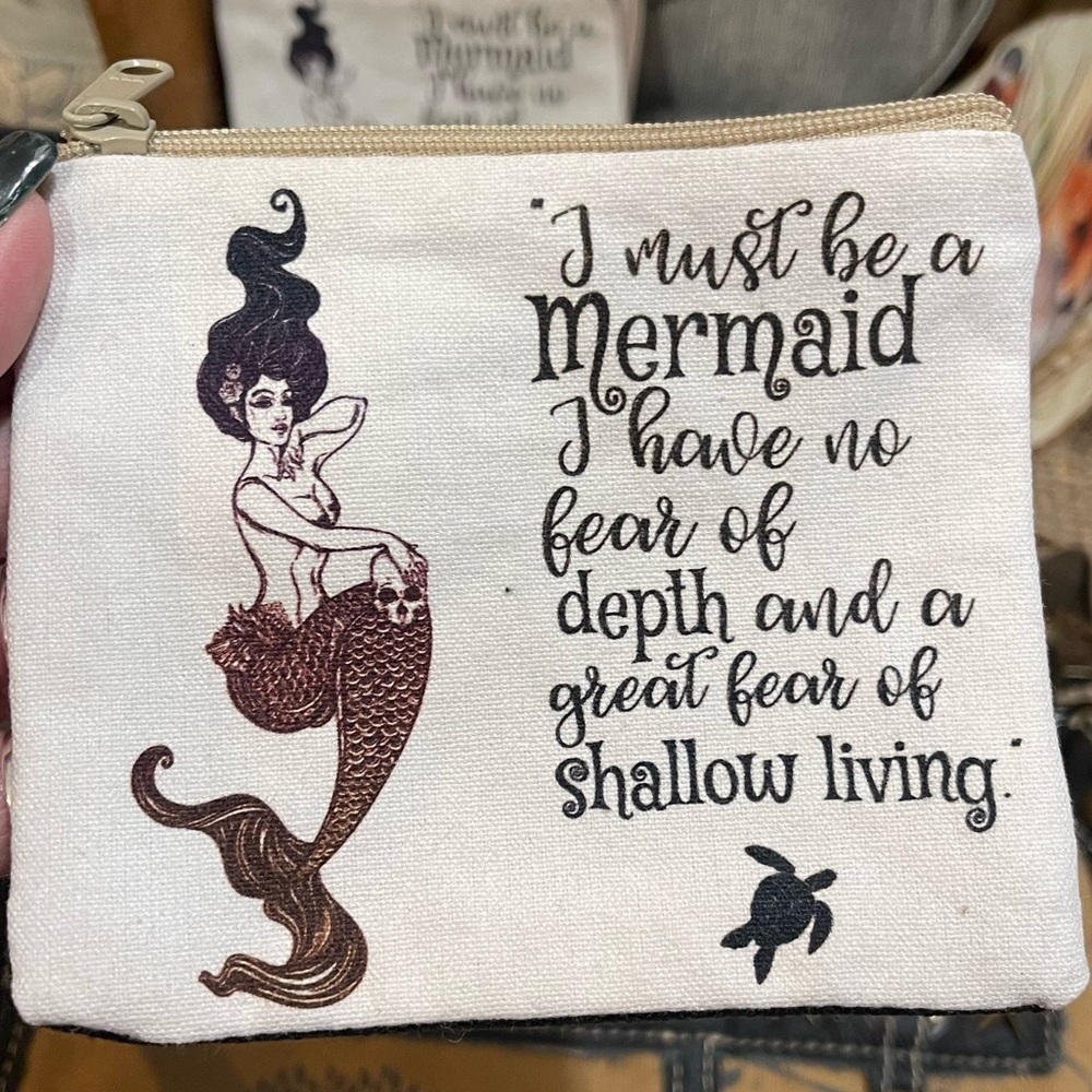 Mermaid Quote Canvas Pouch